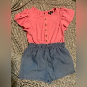 Charming Pink and Blue One Piece Romper for Girls